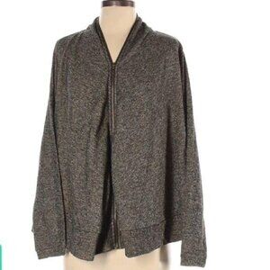 Hem & Thread Womens Zippered Lightweight Jacket S Brown Cotton/Poly Blend